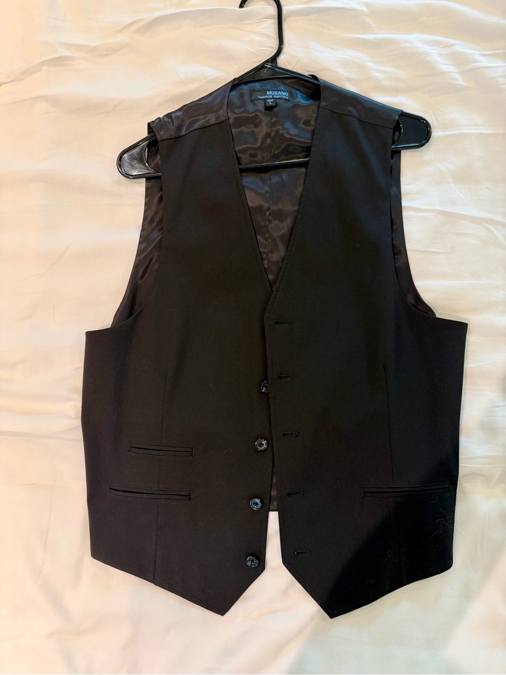 Murano Black Men's Tailored Dress Vest